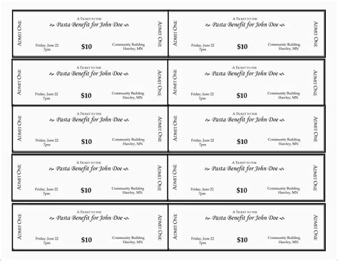 Free Printable Raffle Tickets With Stubs | Rossy Printable