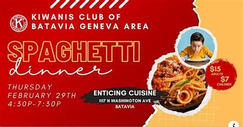 Kiwanis Club Spaghetti Dinner Fundraiser - Dine in or Pick up ...