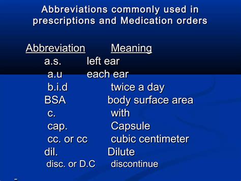 Interpretation Of Prescription or Medication order. | PPT