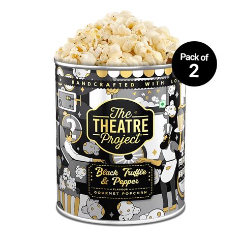 Black Truffle & Pepper Gourmet Popcorn Tin | Pack of 2 x 42g – The ...