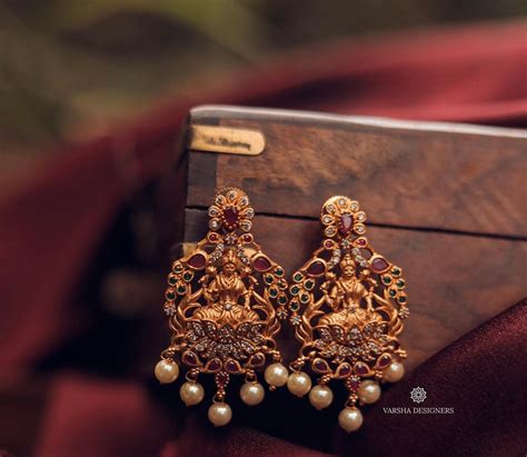Matte Finish Lakshmi Earrings – Varsha Designers