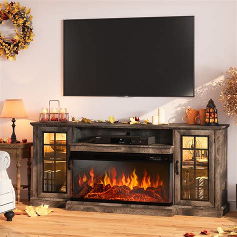 Red Barrel Studio® Fireplace Tv Stand With Electric Fireplace, Media ...