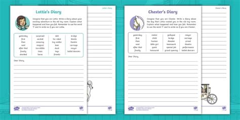 The Old Toy Room: Diary Writing Worksheets