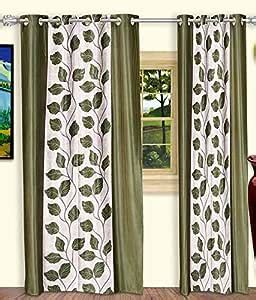 Buy Elegance Green Floral Door Curtain Set of 1 Online at Low Prices in ...