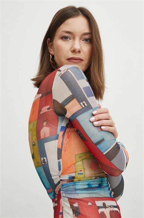 Sukienka damska maxi z kolekcji Jerzy Nowosielski x Medicine kolor ...