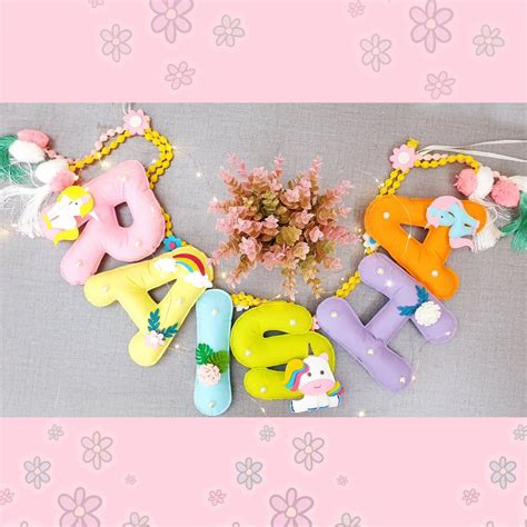 Unicorn Pastel Name Bunting – Rosada Baby