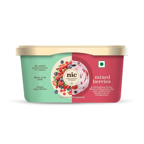 NIC Mix Berries Ice Cream, 500ml : Amazon.in: Grocery & Gourmet Foods