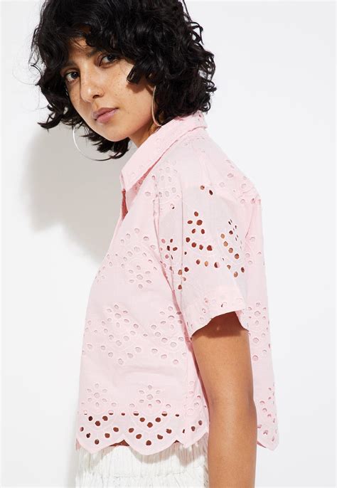 Buy URB_N Women Boxy Fit Schiffli Cropped Shirt Online at just Rs. 799. ...