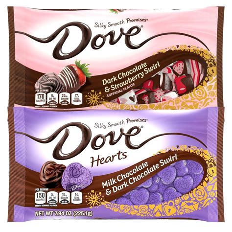 Amazon.com: Sweetzo Dove Valentine's Day Chocolate Hearts, Individually ...