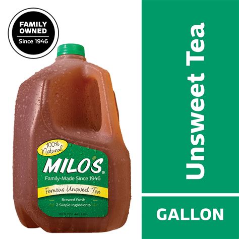 Milo's 100% Natural Famous Unsweet Iced Tea, 128 fl oz Jug - Walmart ...