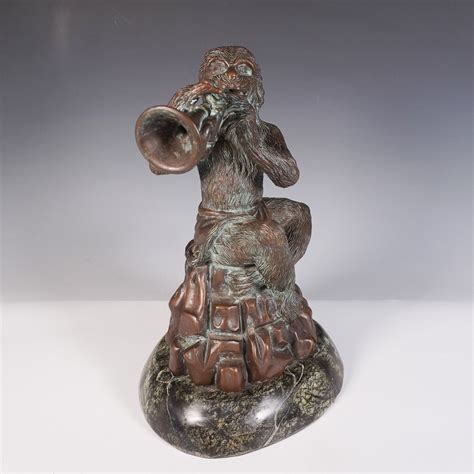 Theodore and Alexander Bronze Monkey Musician Sculpture