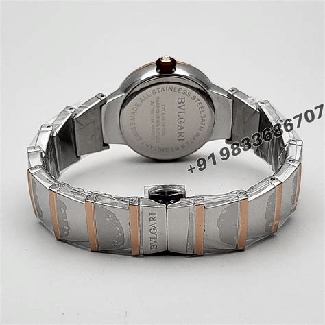 Bvlgari Lvcea Stainless Steel and Rose Gold Black Dial High Quality ...
