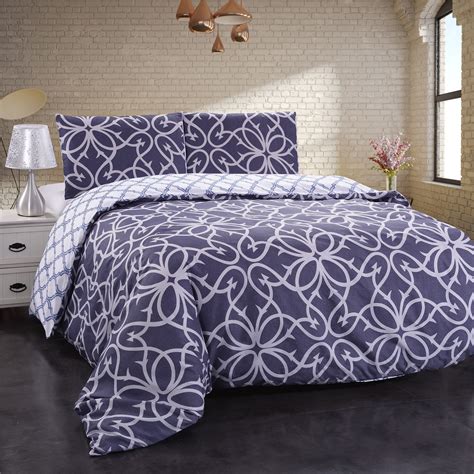 Navy Duvet Cover Full / 3d navy blue floral quilt cover set pillowcases ...