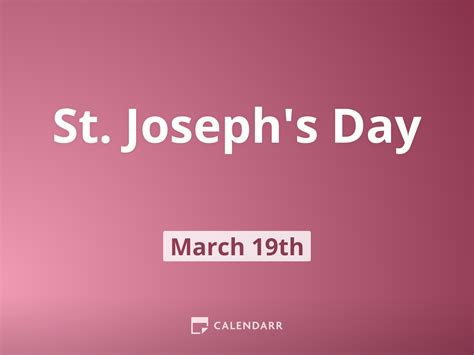 St. Joseph's Day | March 19 - Calendarr