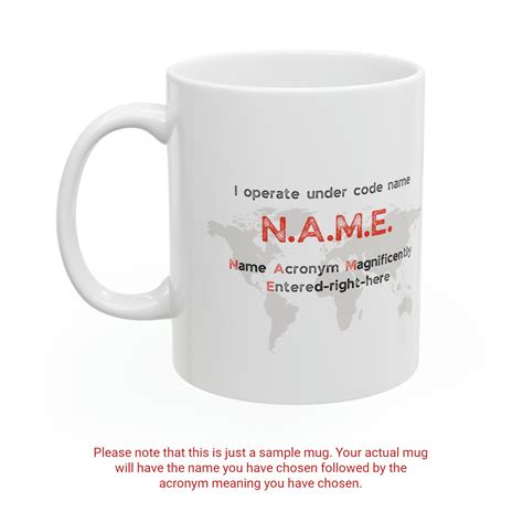 Spy Name Acronym Mug for the Meaning of the Name Daddy - 11oz Mug | Coffee Cup | White or Black ...