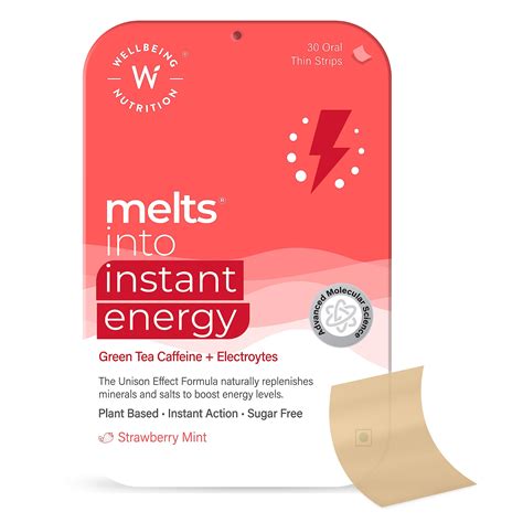 Wellbeing Nutrition Melts Instant Energy, 100% Plant Based Green Tea ...