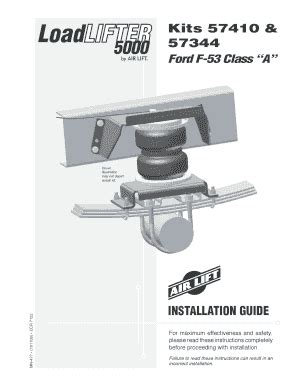 Fillable Online INSTALLATION GUIDE Kits 57410 & 57344 - Air Lift Fax ...