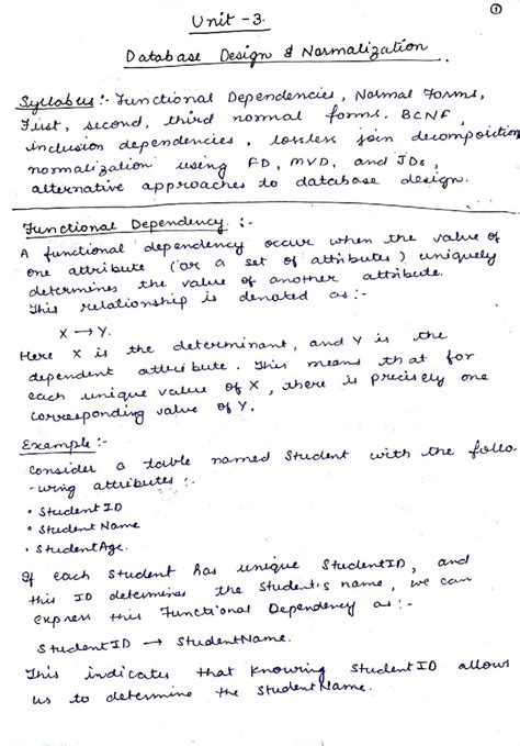 DBMS Unit 3: Normalization and Functional Dependencies Overview - Studocu