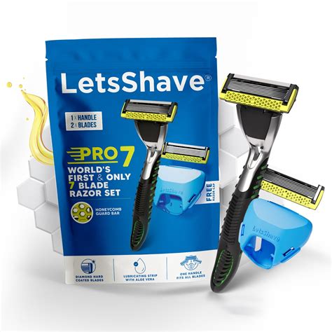 Pro 7 Razor Set | 1 Handle + 2 Blades | World’s First 7-Blade Razor For ...