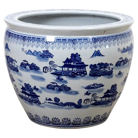 Very Large Blue and White Chinese Ceramic Planter Jardinaire at 1stDibs ...