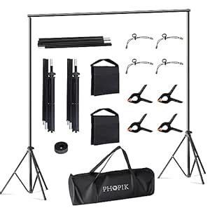 Upgraded Backdrop Stand - PHOPIK 6x9ft Adjustable Photoshoot - Backdrop ...