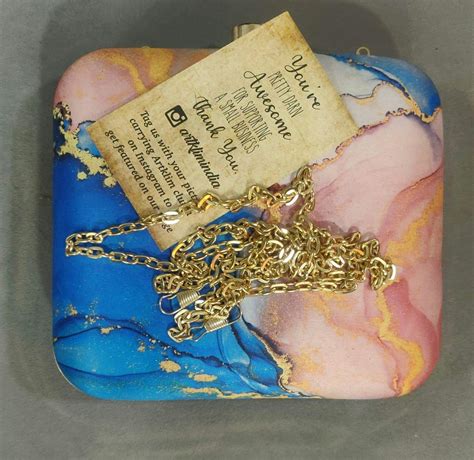 Artklim Fluid Art Printed Clutch