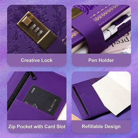 Buy Lock Diary Vintage Journal with Lock for Women Leather Diary with ...