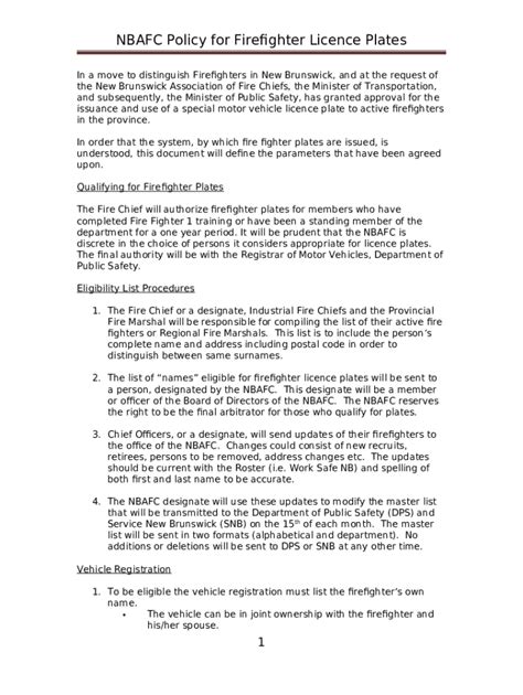 Motor Vehicle - Firefighter Licence Plate Doc Template | pdfFiller