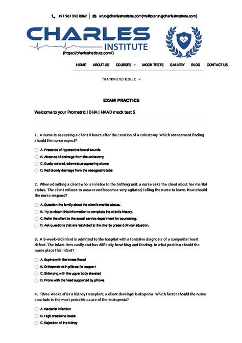 Prometric Sample Questions - Charles - EXAM PRACTICE Welcome to your ...
