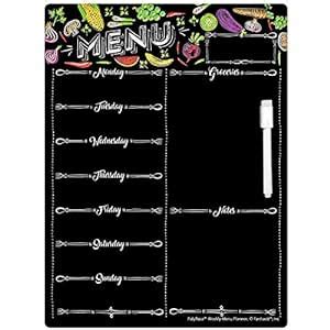 Polyrasa Write-On Dry Erase Meal Planner Refrigerator Magnetic Board ...