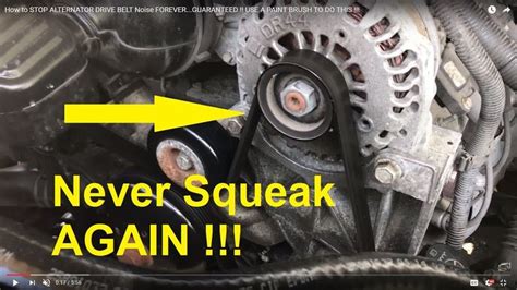 how to stop an alternator belt from squeaking