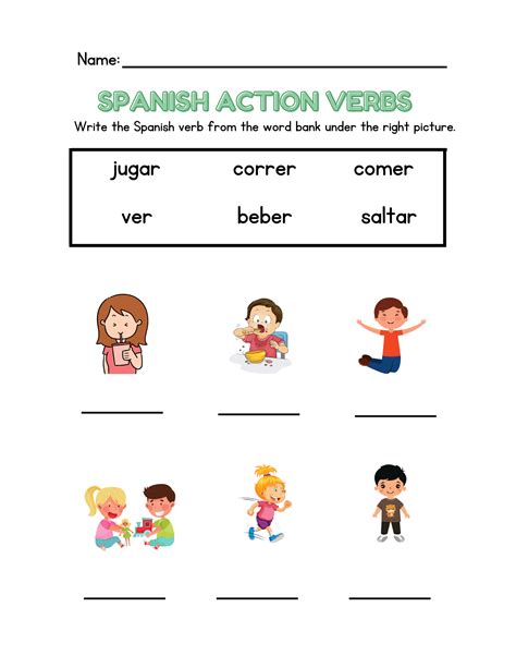 Regular Spanish verbs practice worksheet - Worksheets Library