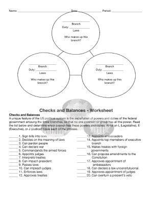 Checks And Balances Worksheet Pdf - Fill and Sign Printable Template Online
