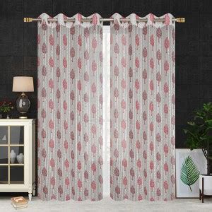 Trendy Hut 275 cm (9 ft) Long Door Tissue Semi Transparent Curtain ...