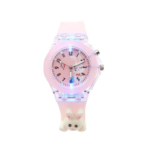SPIKY Analog 3D Cartoon Watch for Kids (Pink) | 7 Multicolor LED ...