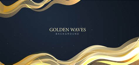 Abstract glowing gold wave on black background luxury style. 1936739 ...