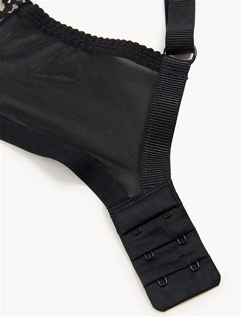 Printed Lace Trim Wired Full Cup Bra