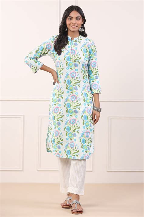 Classy Printed Straight Cotton Kurta – Mayori Conscious Clothing