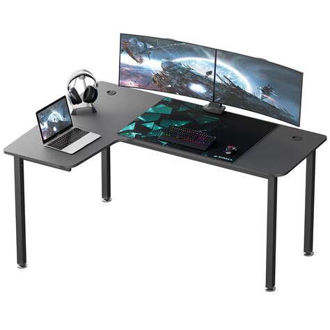 Eureka Ergonomic 60 Inch Black Corner L Shaped Computer Desk ...
