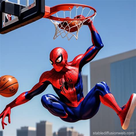 spiderman dunking a basketball Prompts | Stable Diffusion Online