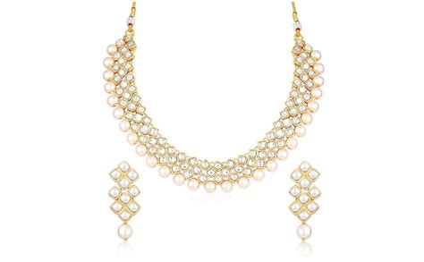 Sukkhi Modish Pearl Gold Plated Wedding Jewellery Kundan Choker ...