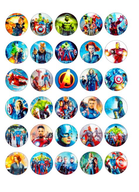 Whimsical Practicality Avengers Movie Edible Cupcake Toppers - Set of ...