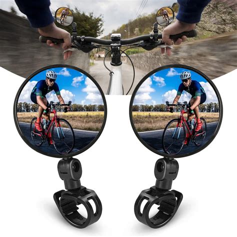 Amazon.com: 2Pack Universal Bicycle Rearview Mirrors, 360˚Rotatable Bar ...