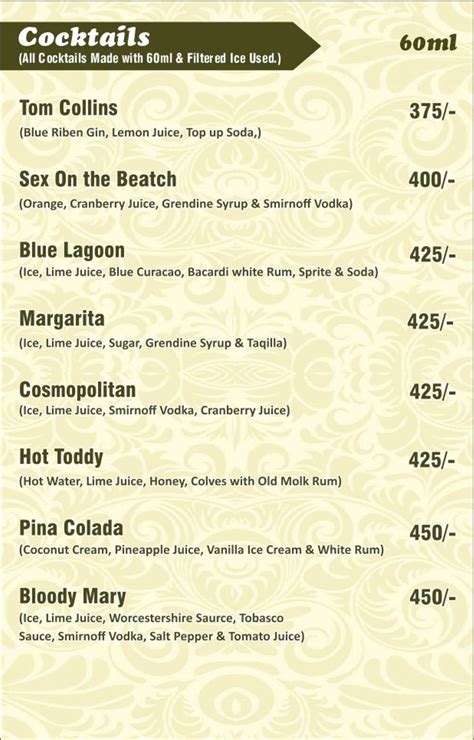 Menu at Shahi Bagh Restaurant - Lakeview Rooftop Restaurant in Udaipur ...