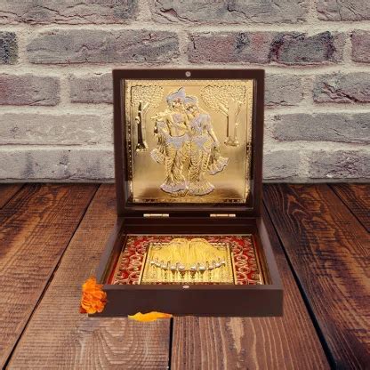 Gold Plated Radha Krishna Pocket Temple – Shriprasadam