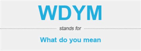 What Does WDYM Mean?