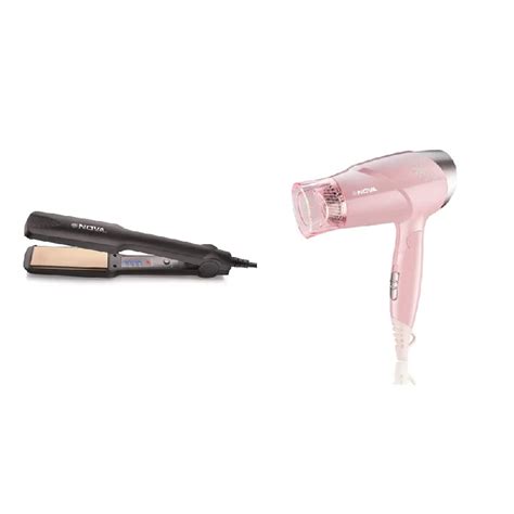Nova NHS 860 Hair Straightener & Nova NHP 8202 Premium 1400 Watts ...