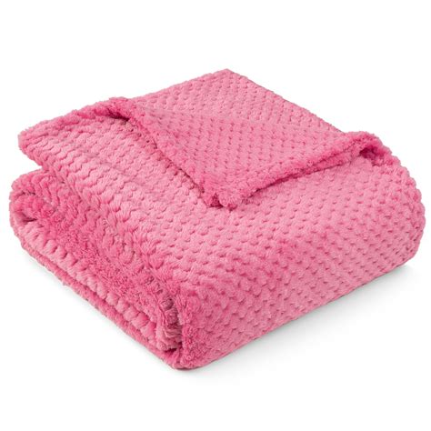 PAVILIA Hot Pink Throw Blanket for Couch, Twin Bed, Soft Fleece Throws ...