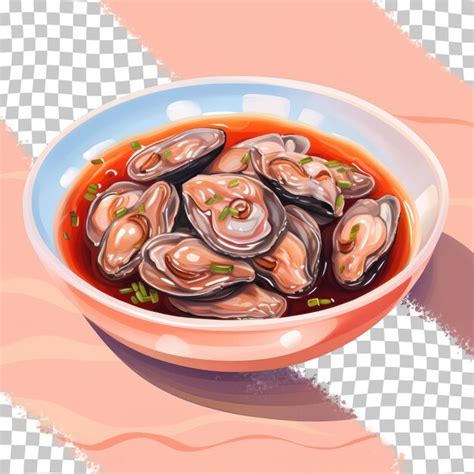 Oyster sauce with shell in bowl transparent background | Premium AI ...
