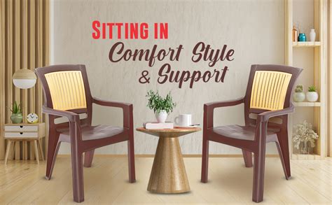 MAHARAJA Plastic Chair Set | Matt Pattern Chair for Home, Kitchen ...